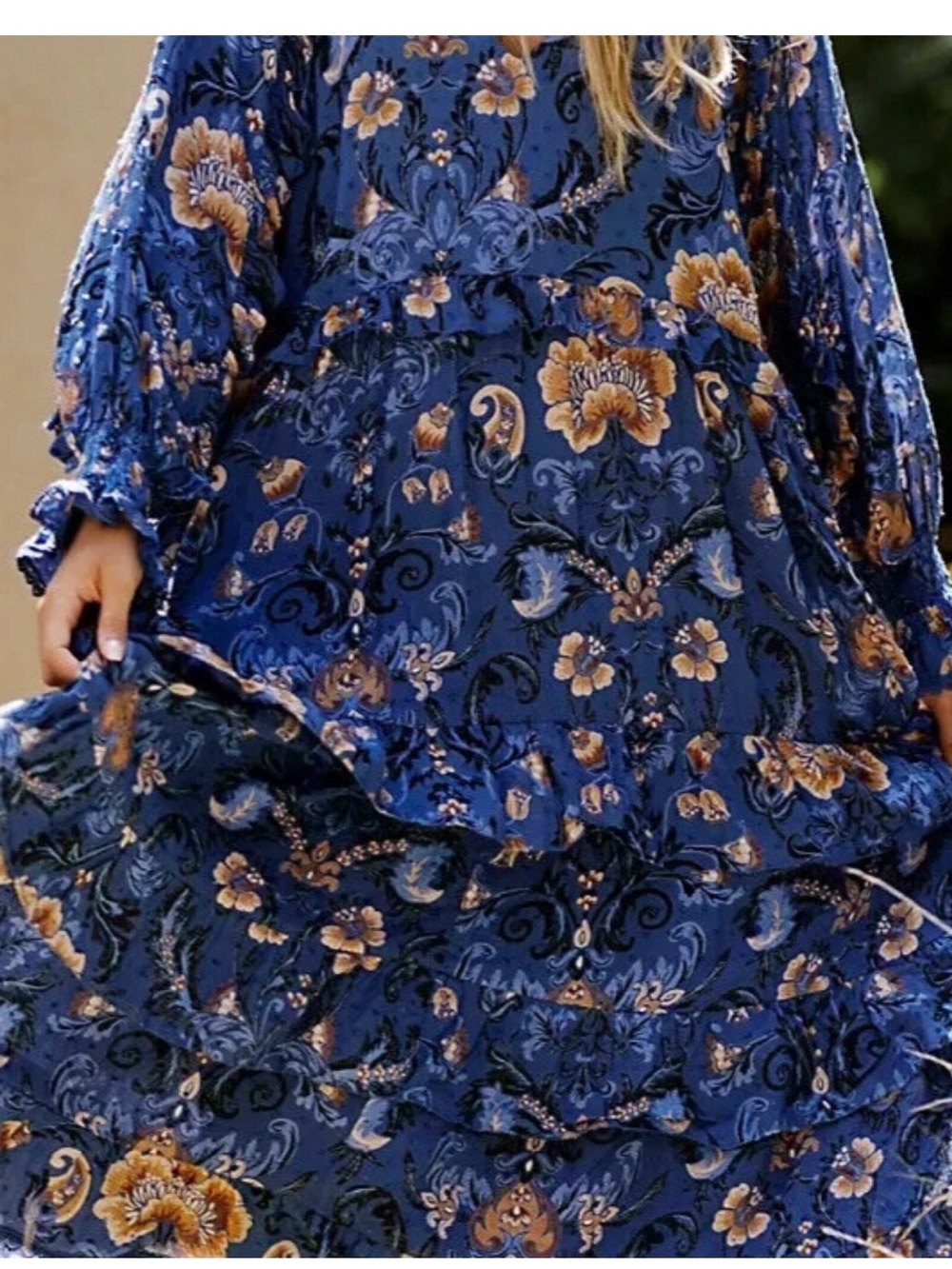 Breathtaking Spell & the Gypsy Collective Blue Aurora Boho Festival Maxi Dress - Picture 3 of 14
